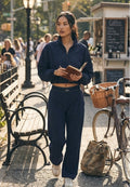 Wide Leg Navy Suit Up Trouser Pants